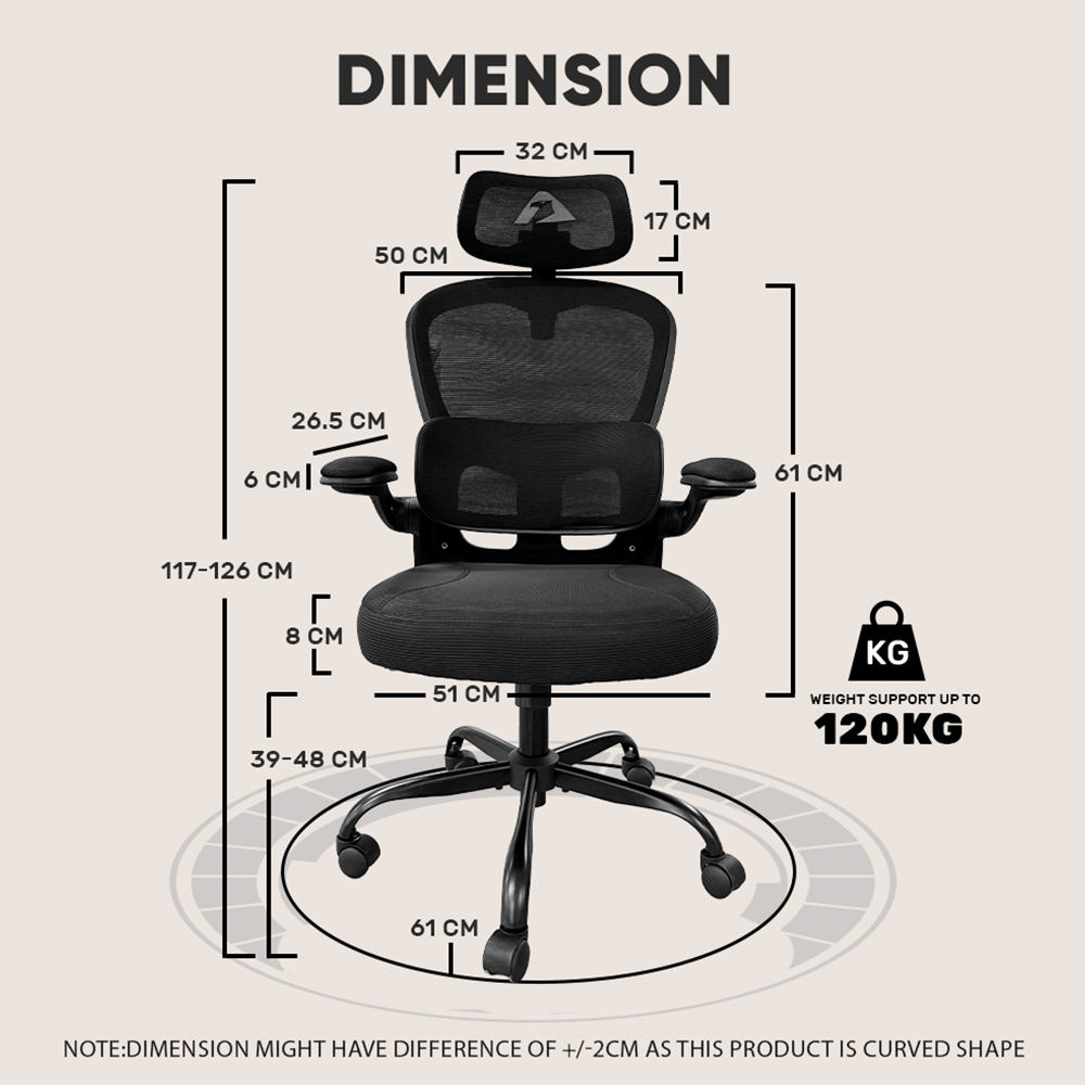 Armaggeddon Office Chair Mesh VERTEBRAE V3 Black