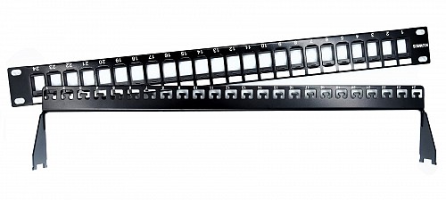 Kuwes 1U 24 Port Snap-In Keystone Type Patch Panel