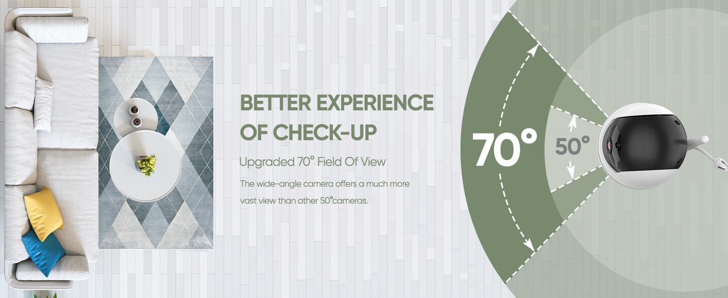 Bonoch BBM03 Portable Baby Monitor 7'' and PTZ Camera+Audio No WiFi