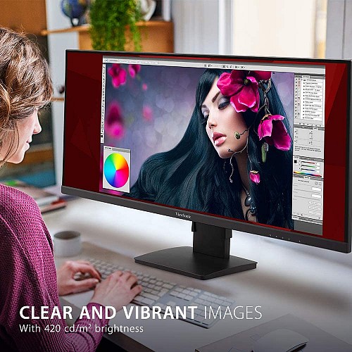 ViewSonic VA3456-MHDJ UltraWide Monitor VA 34'' 21:9 WQHD 2K IPS Panel