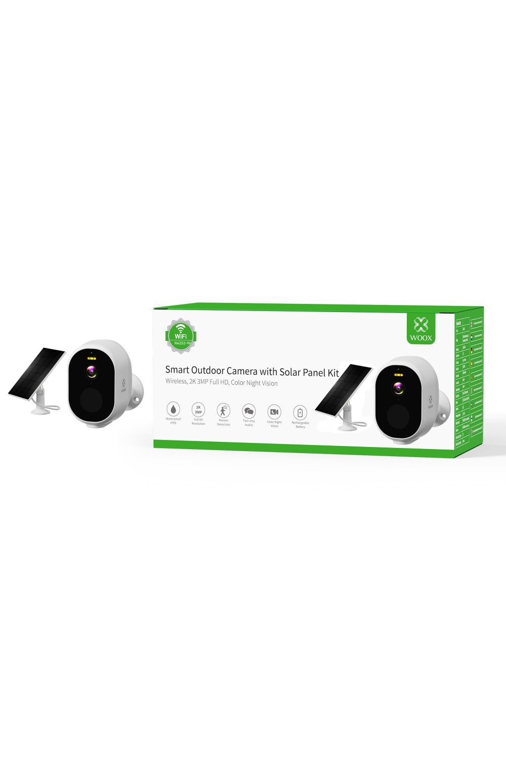 WOOX R4252 Outdoor Battery Camera 3MP with Solar Panel-White
