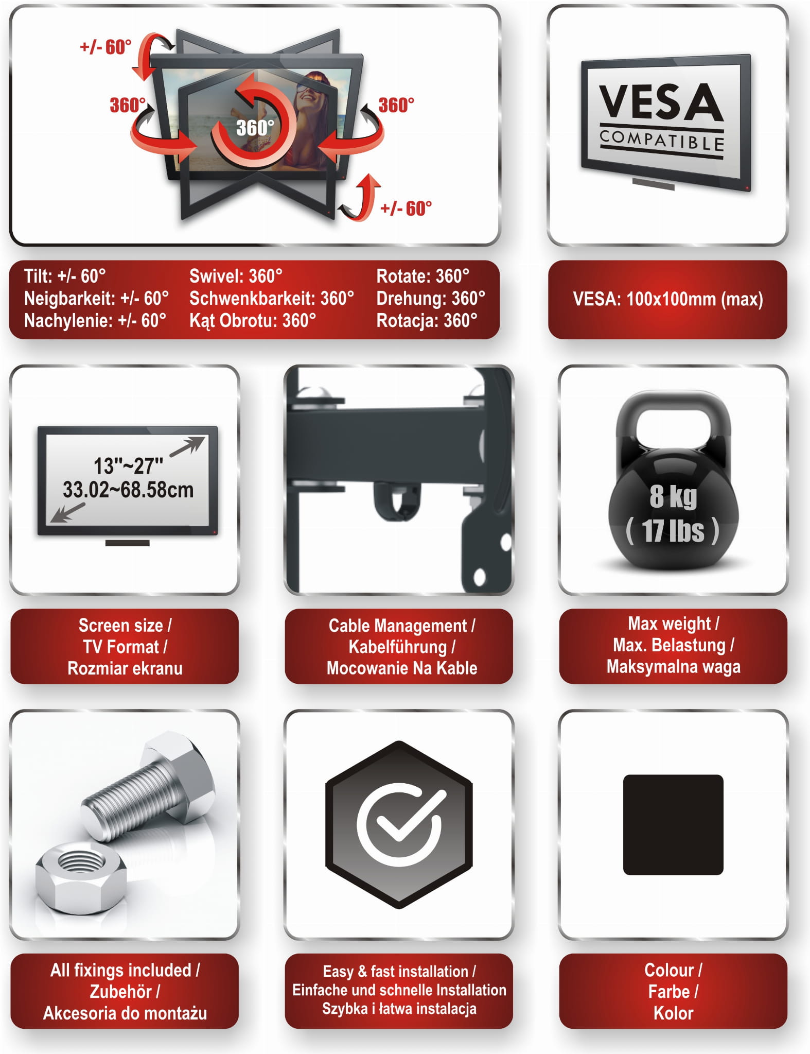 Opticum PIXEL SINGLE Desk Monitor Mount Single Arm