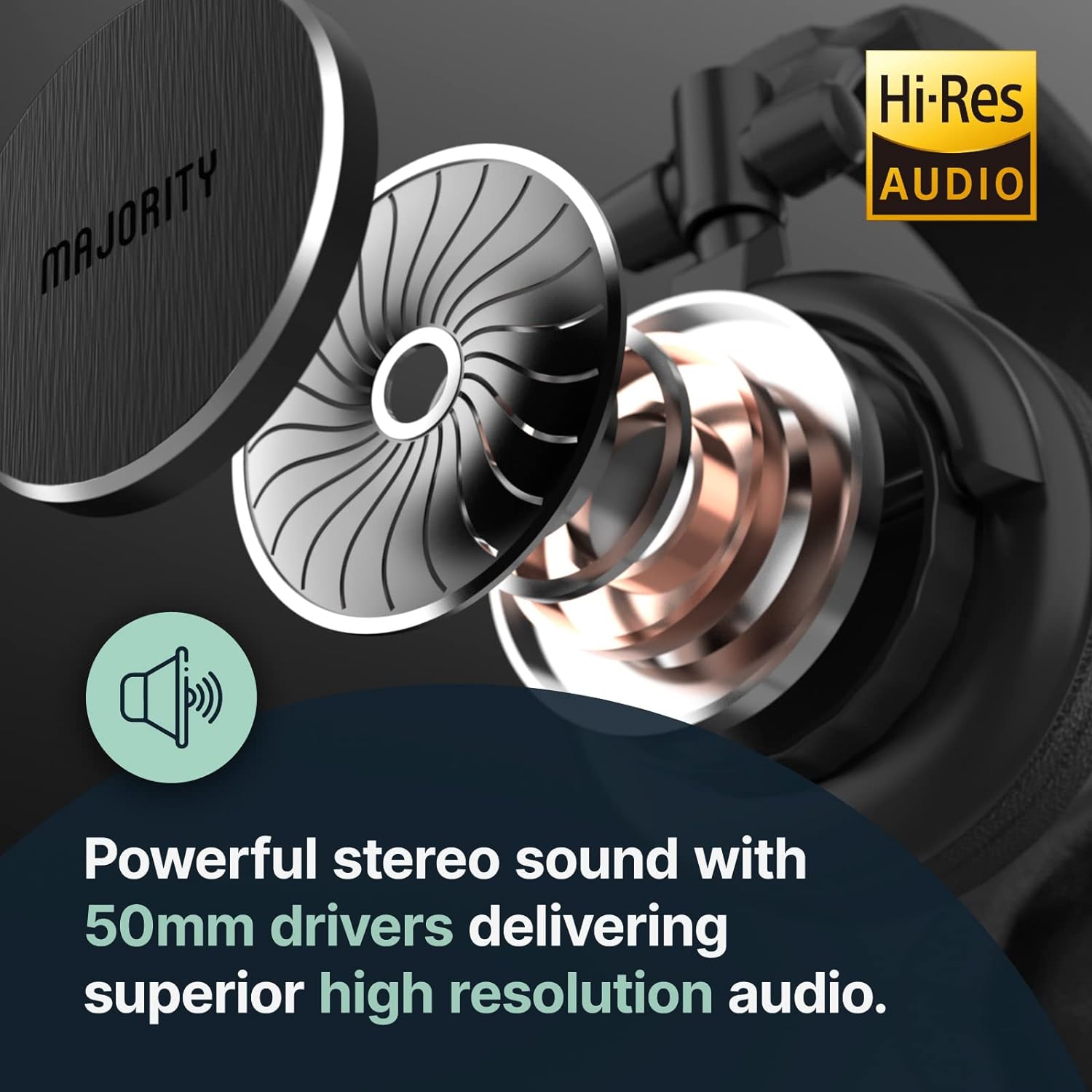 Majority STUDIO 1 Over Ear Headphones for DJ-Gaming-Recording