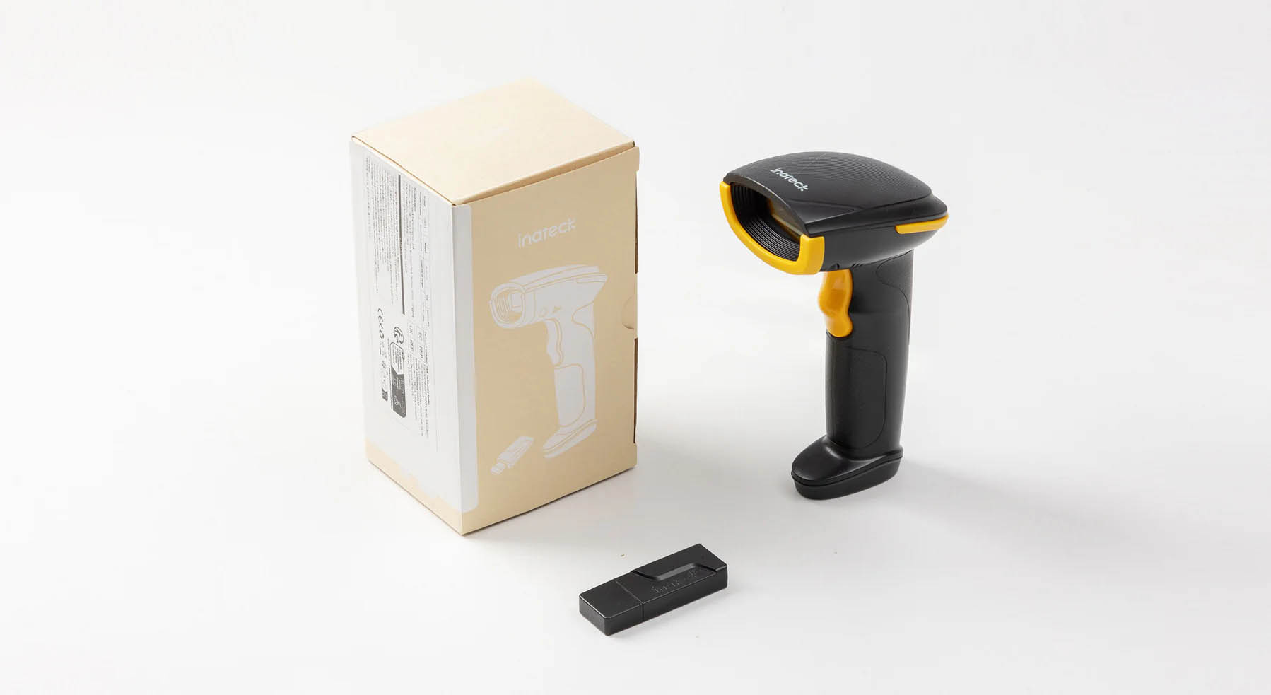 Inatech Barcode Scanner CMOS 1D/2D Wireless 2.4GHz/Bluetooth USB-A 2600mAh BCST-23 Black