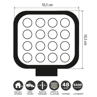 GBC ON FLASH 48 12V/24V LED Floodlight for Boat-Car-Camper 48W