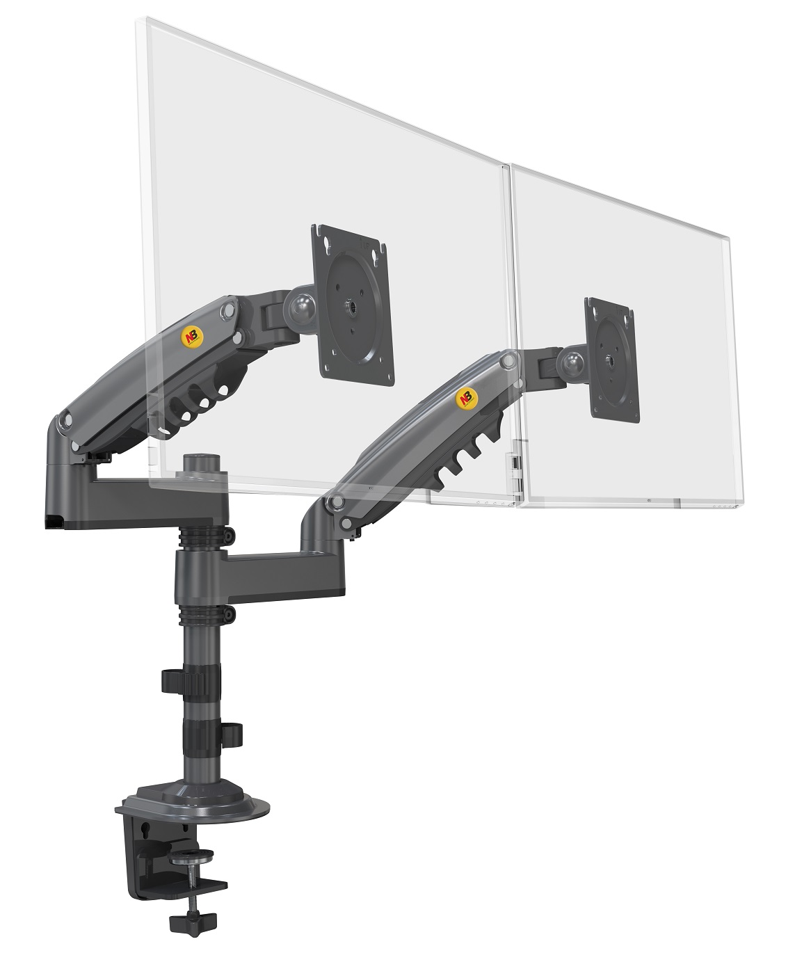 NBMounts H180 Twin Arm Gas Desktop Monitor Mount (upgraded version)