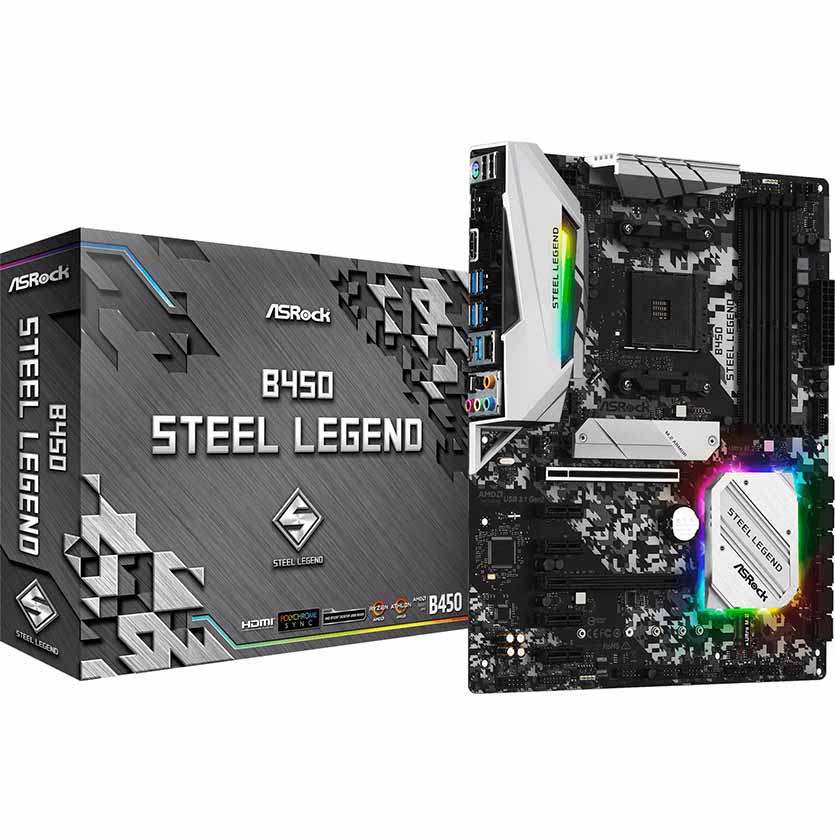 B450 STEEL LEGEND AMD AM4 SOCKET MOTHERBOARD ATX ASROCK