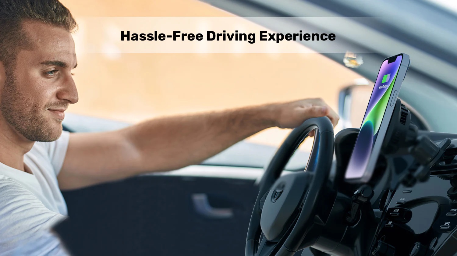 Unitek Wireless 15W MagSafe Car Mount Kit with Cooling Fan + 38W Charger & USB-Cable P1403A