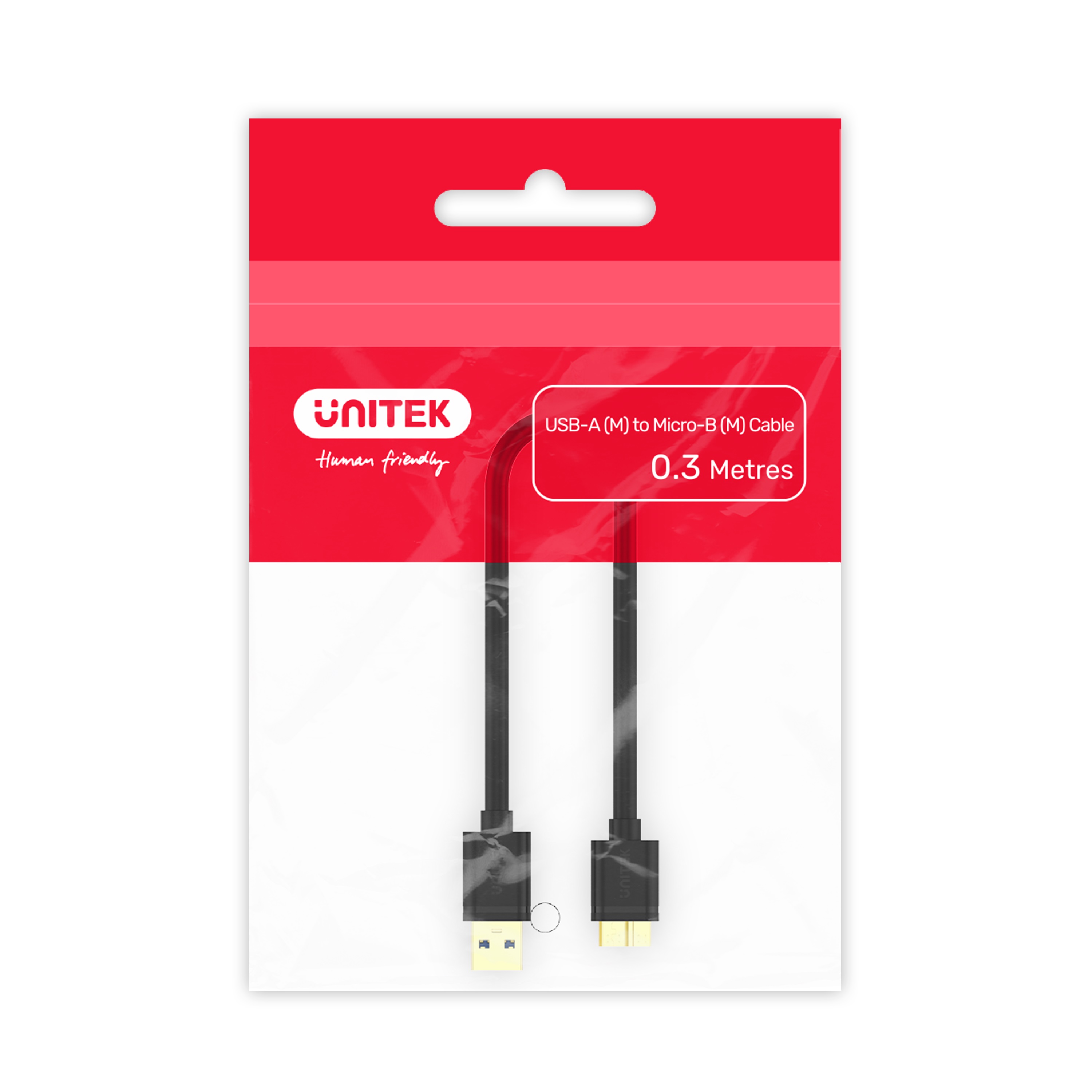 Unitek USB-A 3.0 to Micro-B Cable 0.3m (for external HDD)