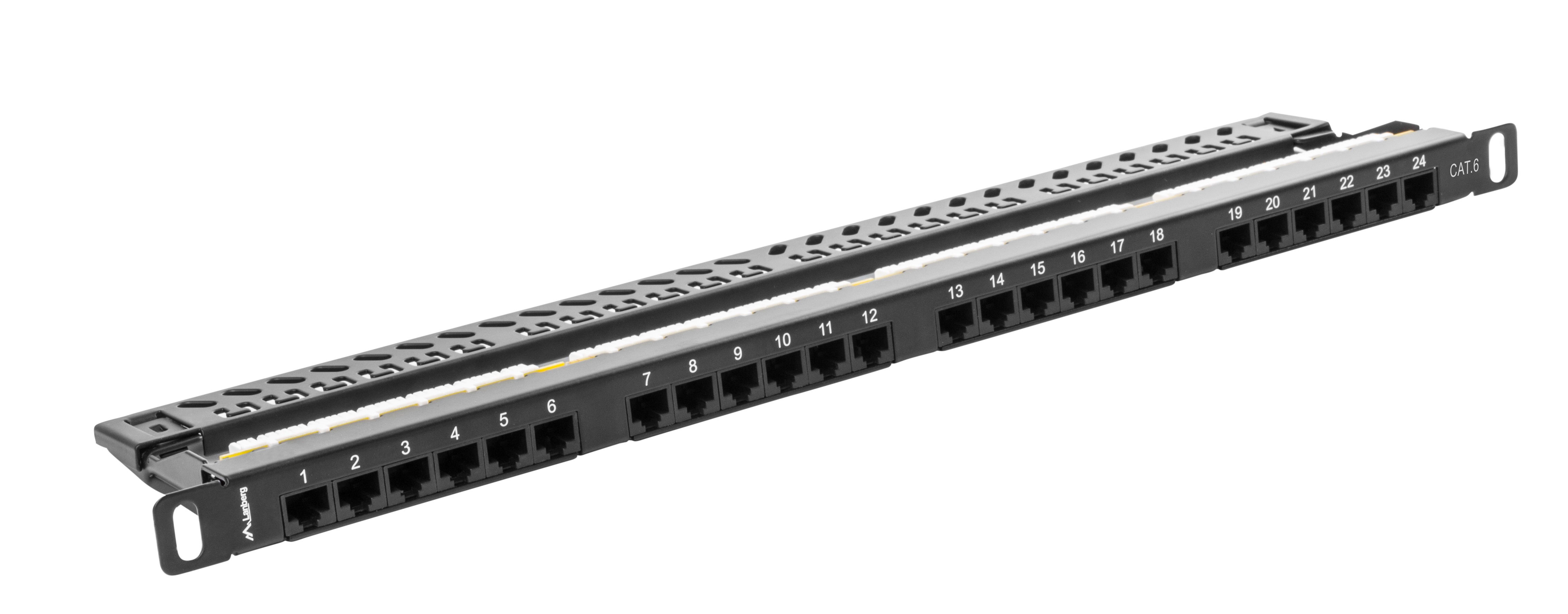 Lanberg Patch Panel 24-Port 0.5U 19" CAT6 UTP Black