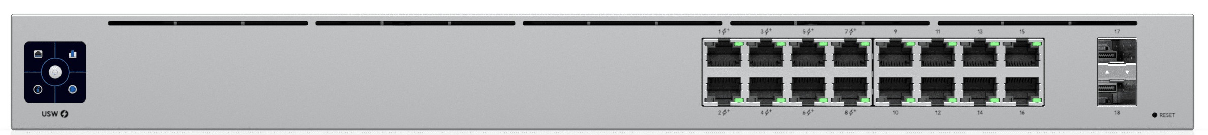 Ubiquity UniFi Switch 16 Ports Gigabit 8PoE, 2xSFP USW-16-POE (42W)