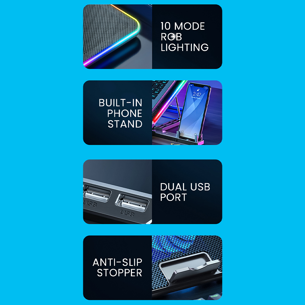 Alcatroz Laptop Cooler Vendaval G2 RGB Black