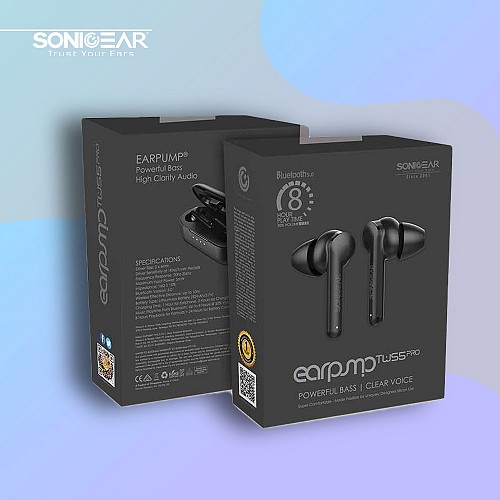 SonicGear EARPUMP TWS PRO IPX5 Earphones Black UBUCY