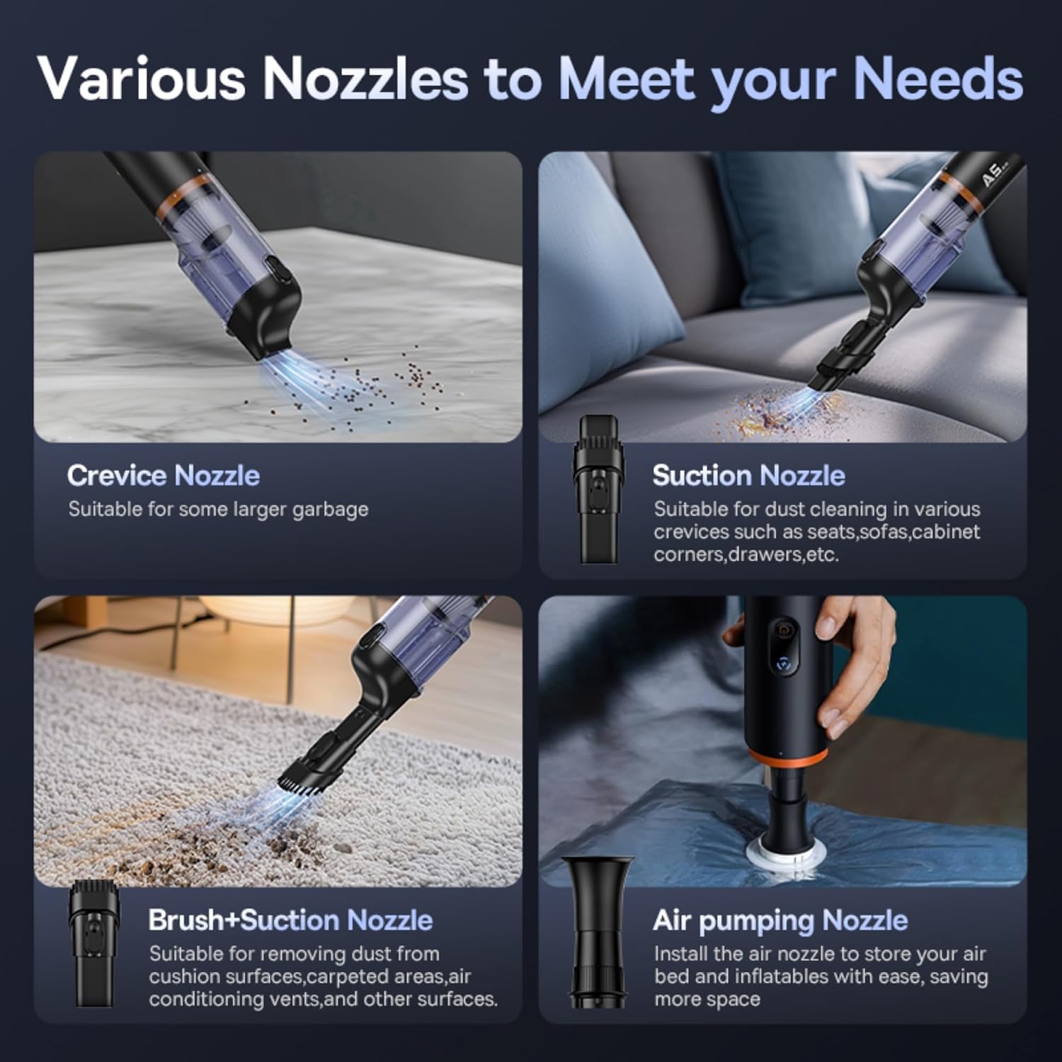 Baseus VA Vacuum Cleaner Car 16000pa , Wireless , A5