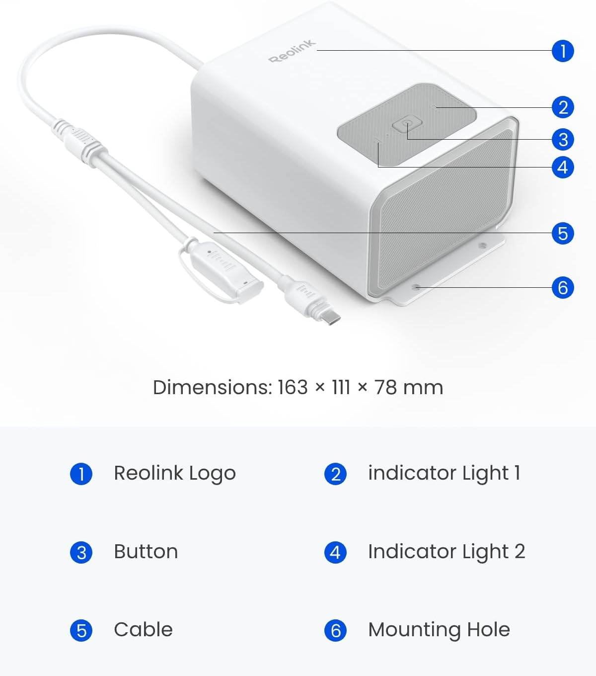 Reolink BPS Battery Pack for Battery Cameras White 12800mah (Type C)