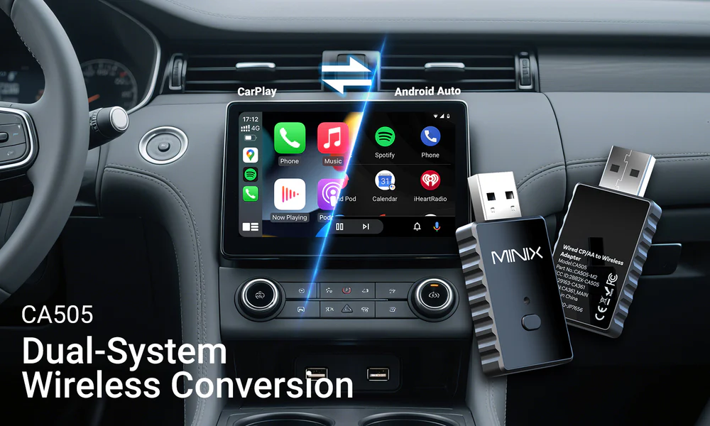 MINIX CAR Wired to Wireless CarPlay & Android Auto USB Dongle CA505