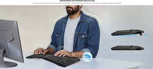 Genius Keyboard Wired Ergonomic + Palm Rest KB-700 English