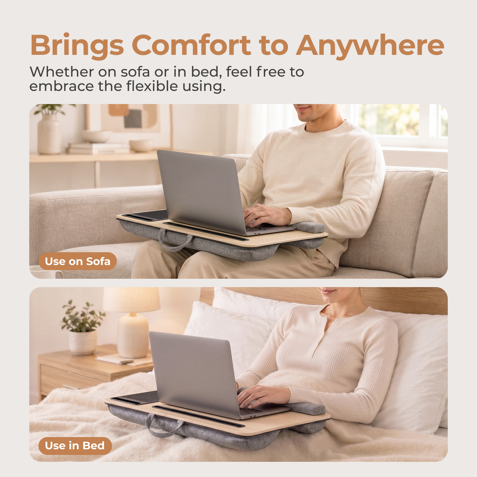 Lumivida Computer Tray Lap Desk Built in Mousepad & Wristpad 56x36cm LPD07-2