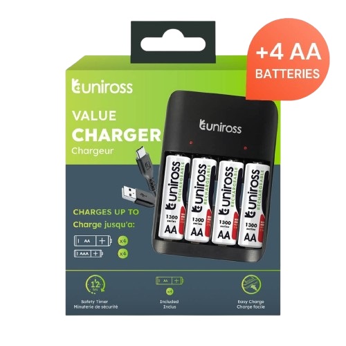 Uniross USB Charger UCU010A for AA/AAA + 4xAA Batteries