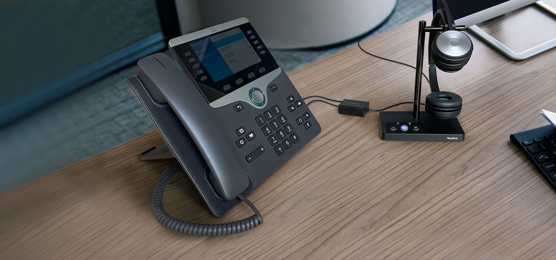 Yealink Headset Adapter for Wireless Headset WH62/WH63 to 3rd Party IP Phones (Grandstream,Cisco,Poly, Avaya) EHS60