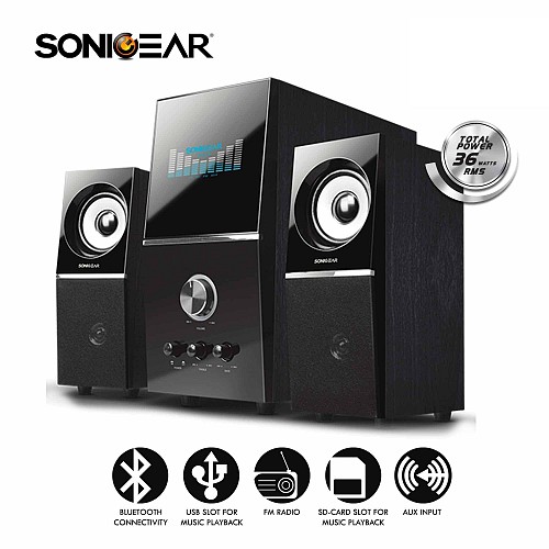 SonicGear EVO5 Pro BTMI 2.1 USB/BT/FM Speakers 72W