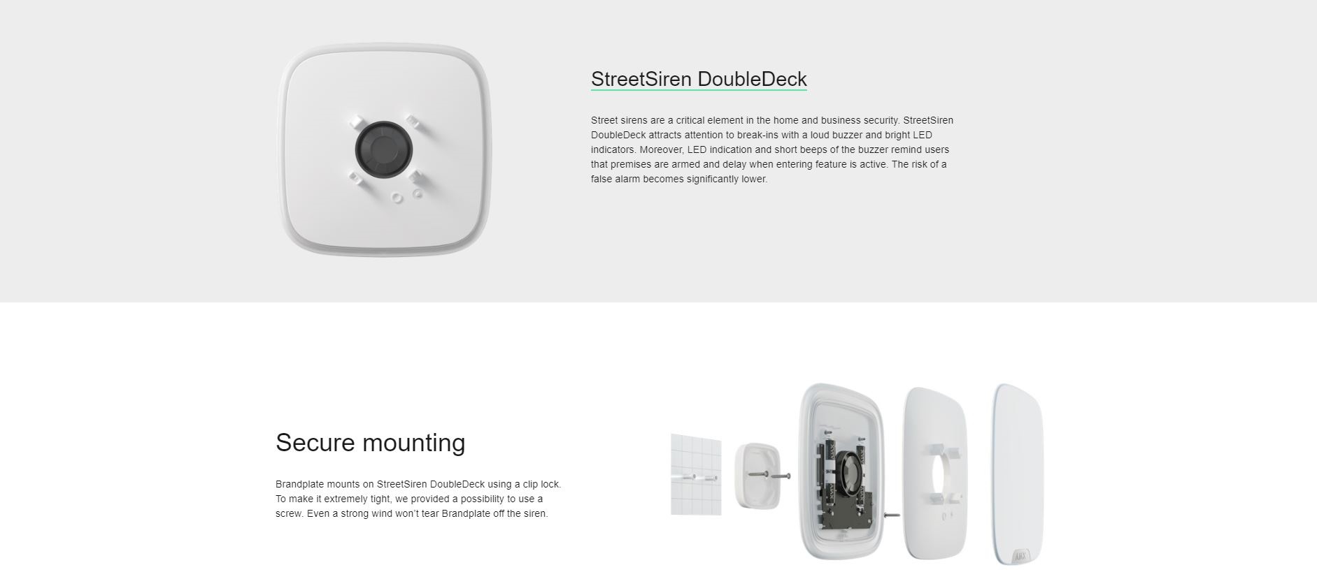 AJAX Wireless Outdoor BrandPlate White