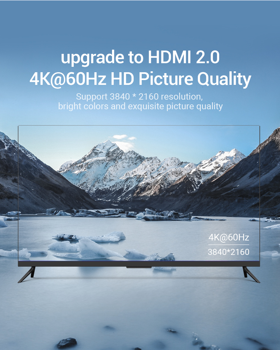 Vention HDMI Switch 3-Port 4K 2.0 w/Remote Control AFOH0