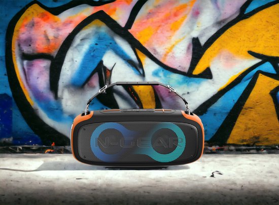 N-Gear LETS GO PARTY BLAZOOKA 830 Portable Speaker with 1x Wireless Mic RGB Lights BT & USB