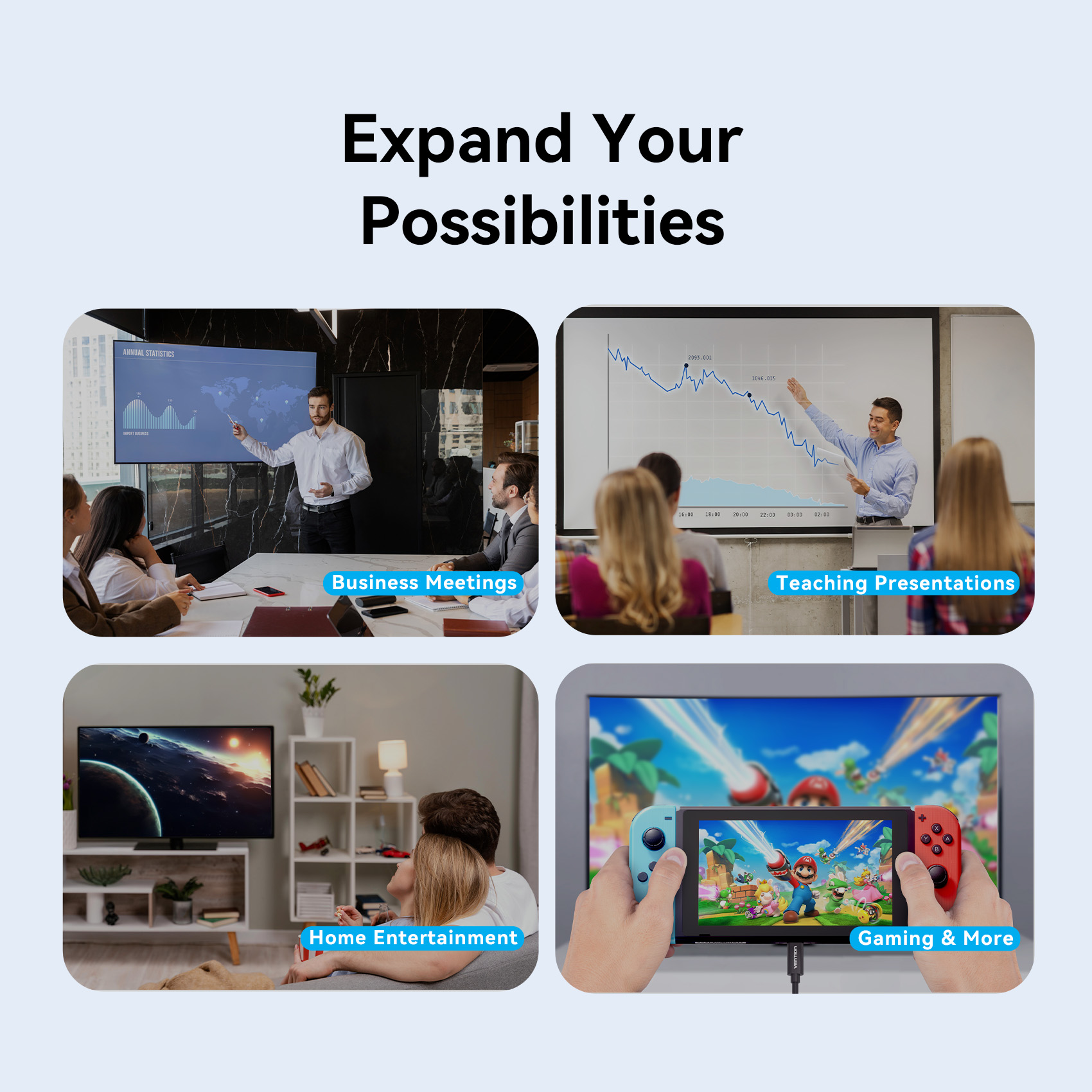 Vention HDMI Wireless Transmitter and Receiver Black ADKB0