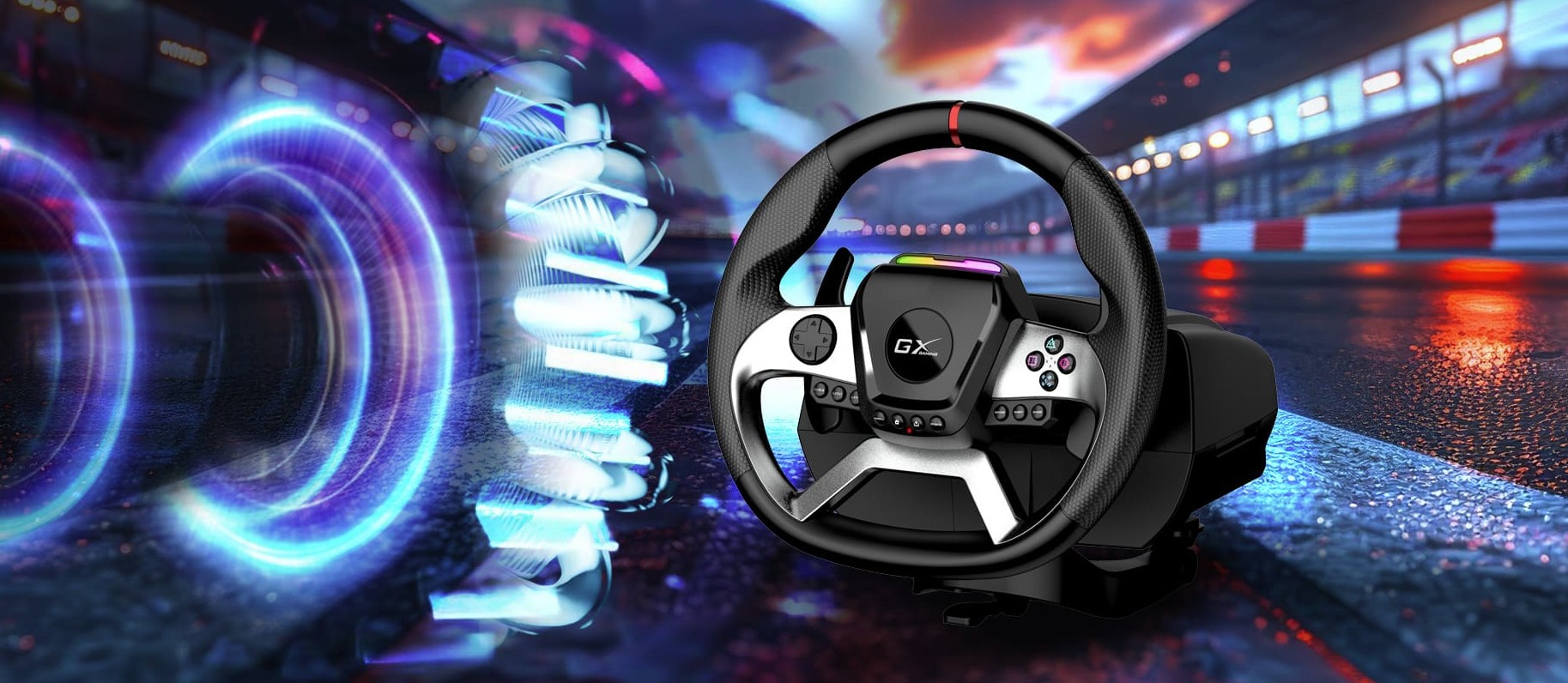 Genius Gaming Wheel Force Feeback for PC/PS4/Xbox One SpeedMaster X5 FF