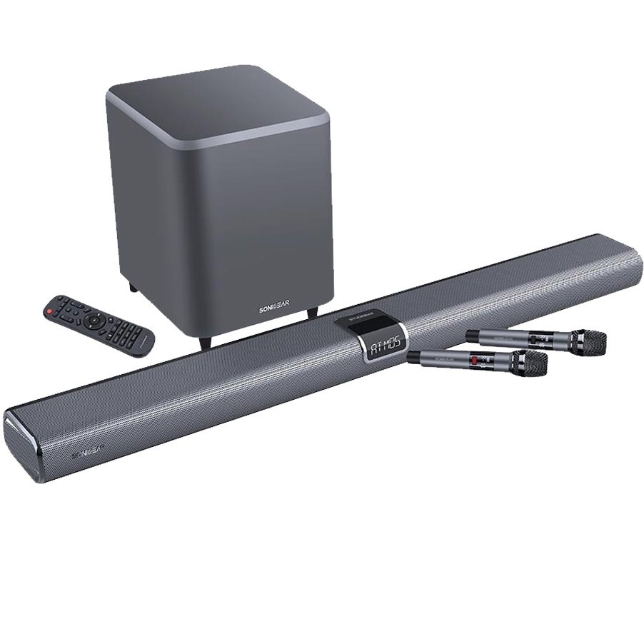 SonicGear STUDIOBAR 3000 Dolby Atmos 700W 5.1.2 Soundbar Incl 2xUHF Wireless Microphones 3xHDMI,BT,USB