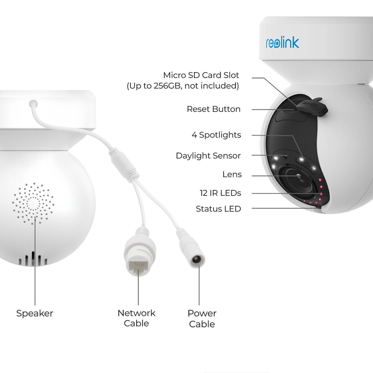 Reolink WIFI Outdoor PTZ Camera 4K 3x Optical Zoom E1 Outdoor Pro