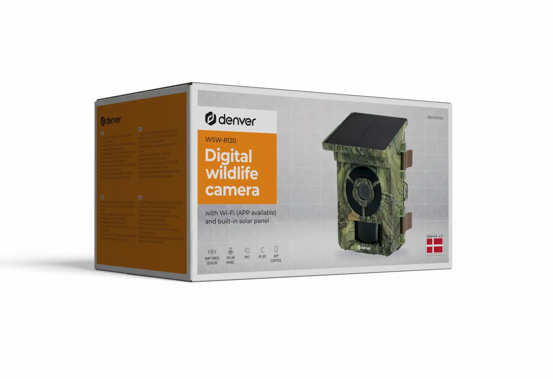 Denver Digital Wildlife Camera WiFi 4K IP67 with Built-in Solar Panel & 5200mAh WSW-8120