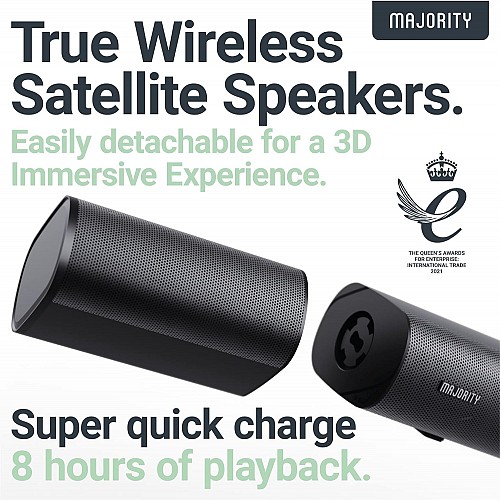 Majority Soundbar EVEREST 300W 5.1 Detach.Speakers Wls-Sub