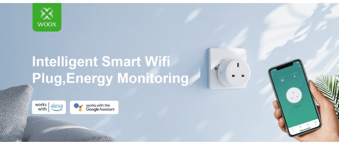 WOOX R6147 Wi-Fi Smart Plug With Power Metering 13A UK (2pack)