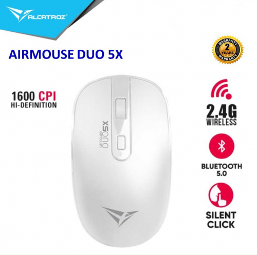 Alcatroz Airmouse Duo 5X Wireless/BT Mouse White