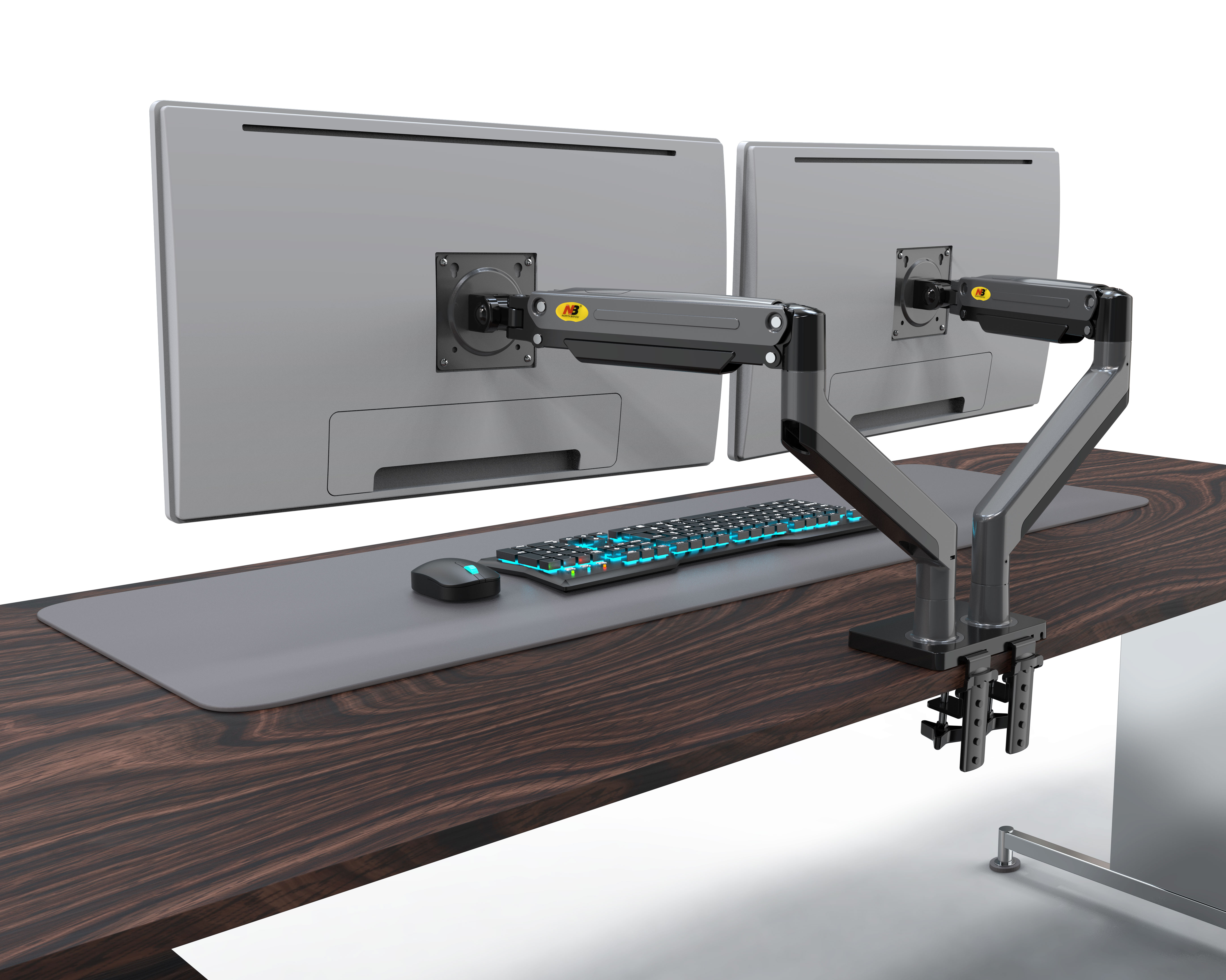 NBMounts G35 Dual Arm Extra Long Gas Monitor Desk Mount