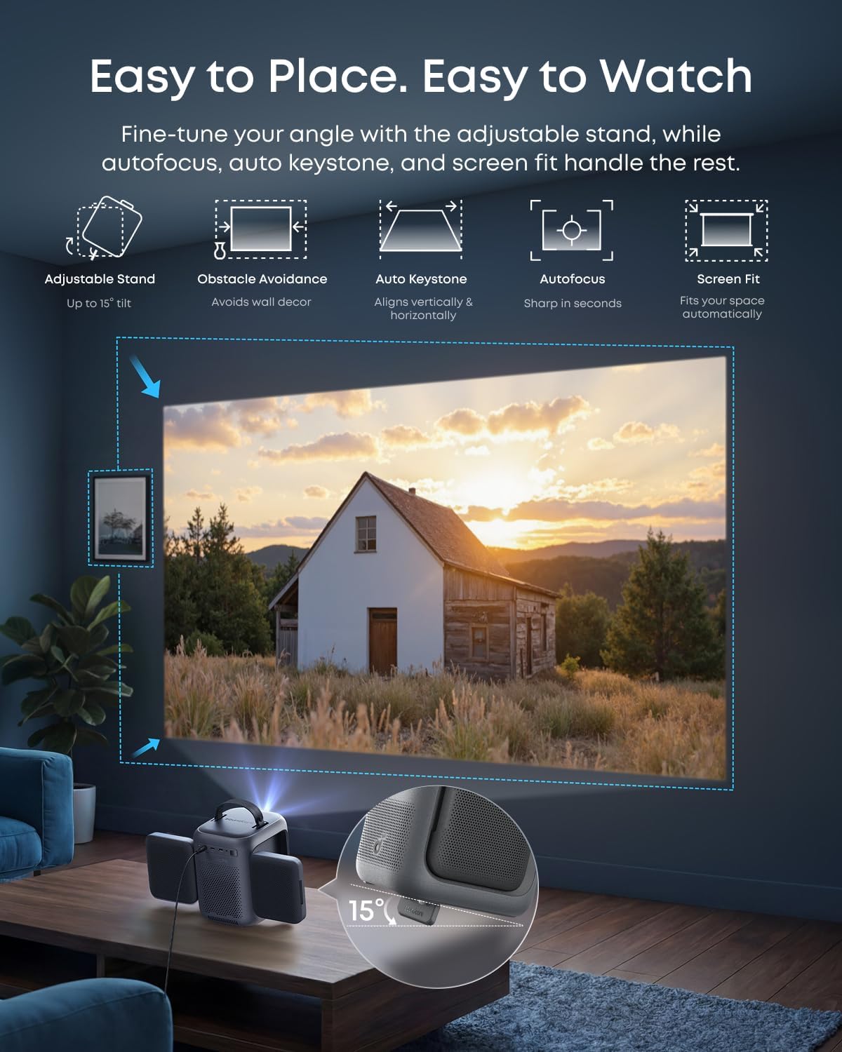 Anker Nebula PX P1i Mini Portable Android 1080p Projector 360 ANSI