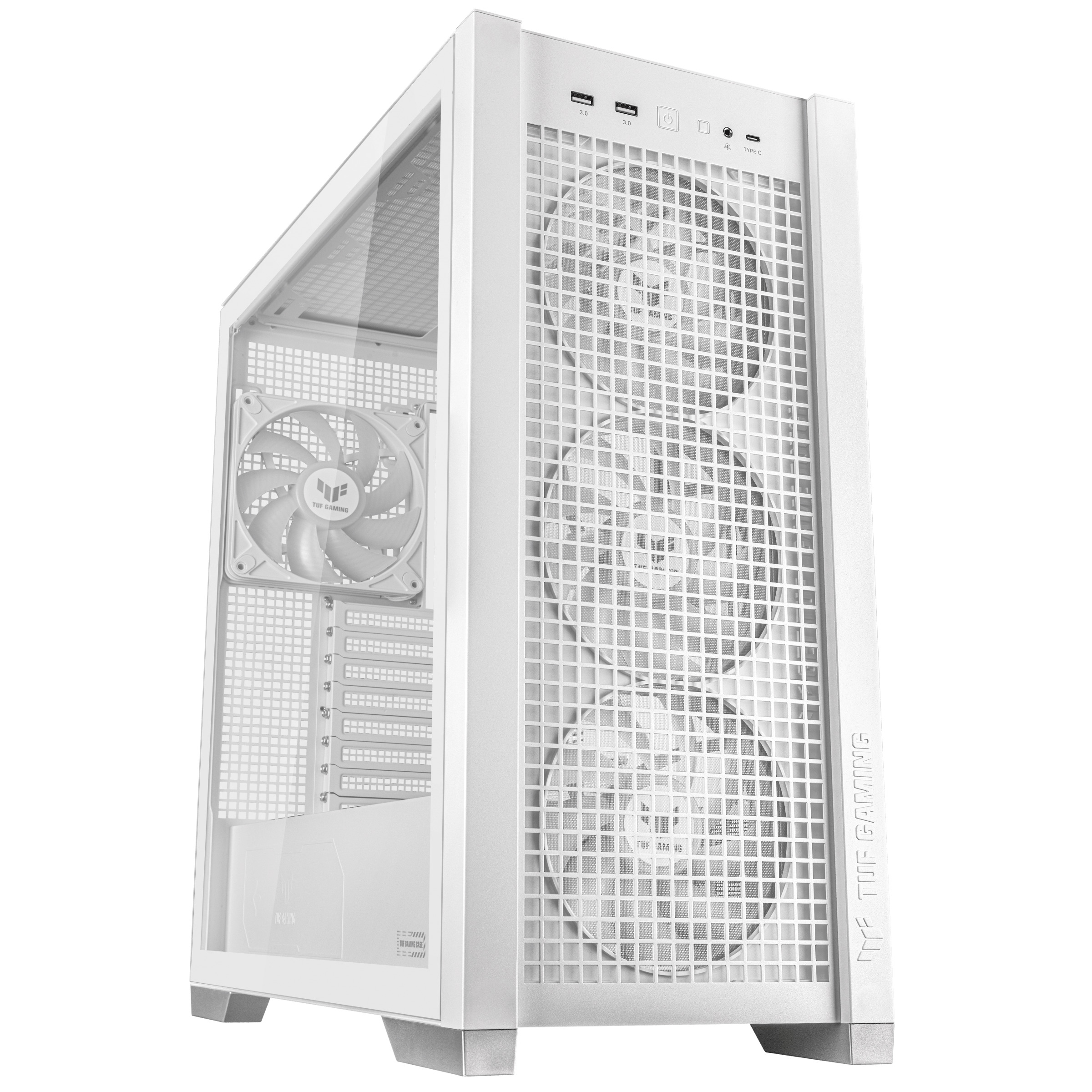 ASUS PC Case ATX Tempered Glass 4xARGB Fans TUF GAMING GT302 White