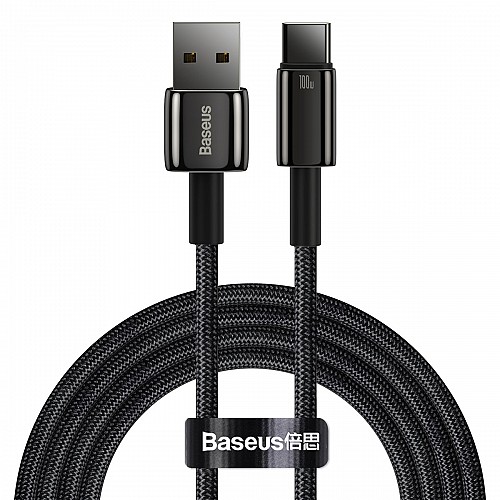 Baseus Cable USB-C to USB-A Tungsten Gold 100W 2.0m Blk