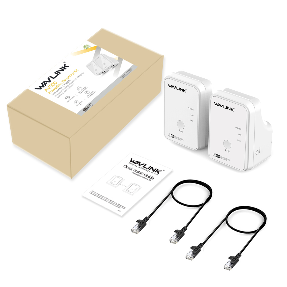 WavLink WL-NWP502M2 AV500 Wired Powerline Kit UK