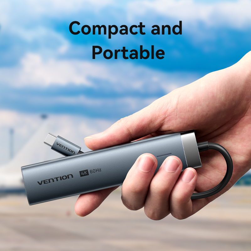 Vention HUB USB-C 1xUSB-C 3.2/2xUSB3.0/HDMI 4K60Hz/Gb/PD TGNHB