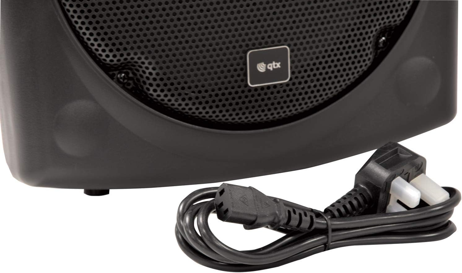 QTX QR15PA 15'' Professional Portable Karaoke & PA Speaker with 2x Wireless Microphones, Bluetooth USB & FM 178.848UK