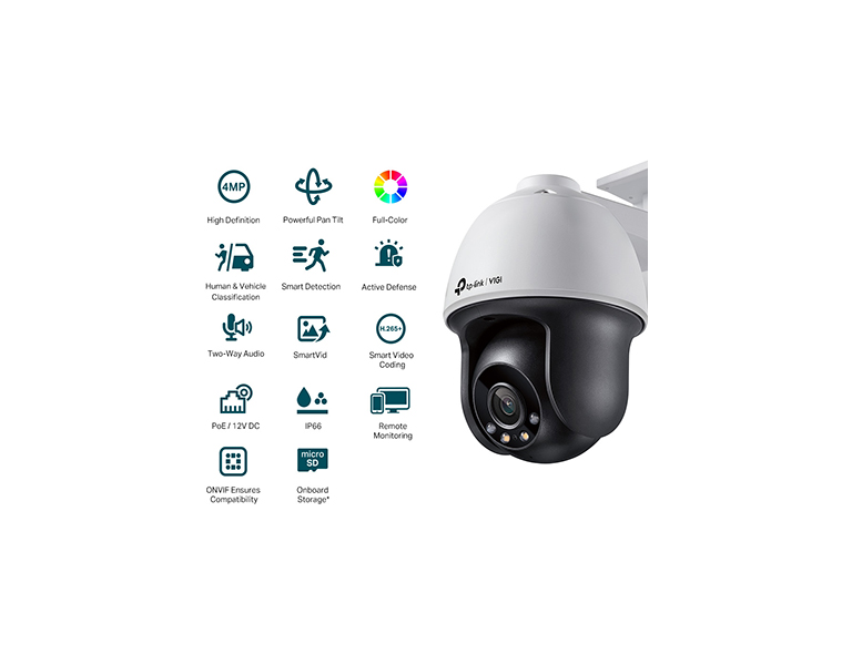 TP-LINK VIGI C540-4 4MP Outdoor Full-Color Pan Tilt Network Camera ( 4mm )