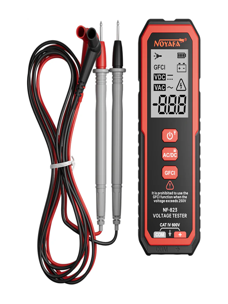 Noyafa Voltage Tester for AC/DC Wide Voltage Range, GFCI Functionality with LED Light NF-823