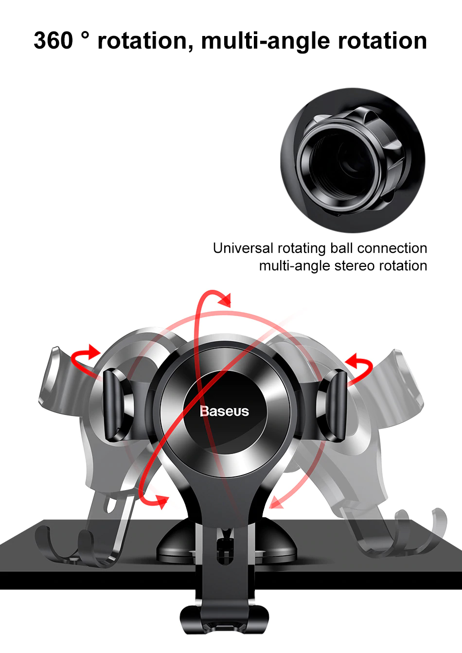 Baseus SUYL-XP0S Osculum Type Gravity Car Mount Black