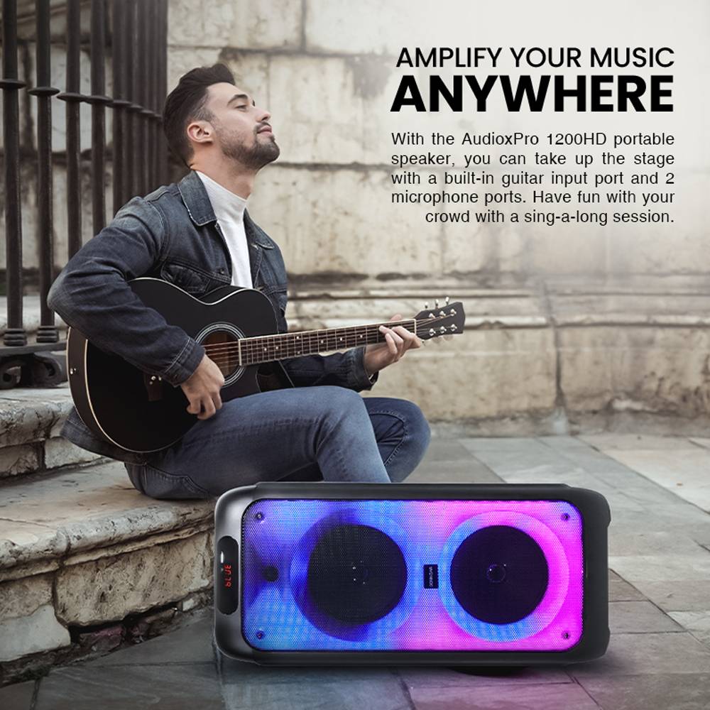 SonicGear AudioXPro1200HD 2 x 12'' Portable Karaoke Speaker with 2 x Wireless Microphones