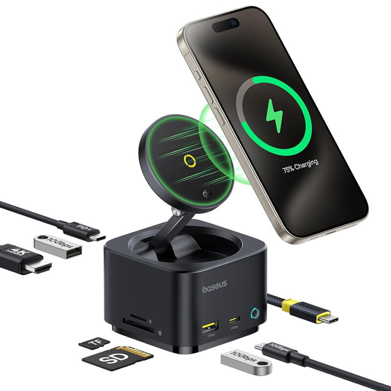 Baseus IT USB Hub 7-in-1 MagPro 15W 4KHDMI/2xUSB-A/USB-C/Card Reader/PD100W