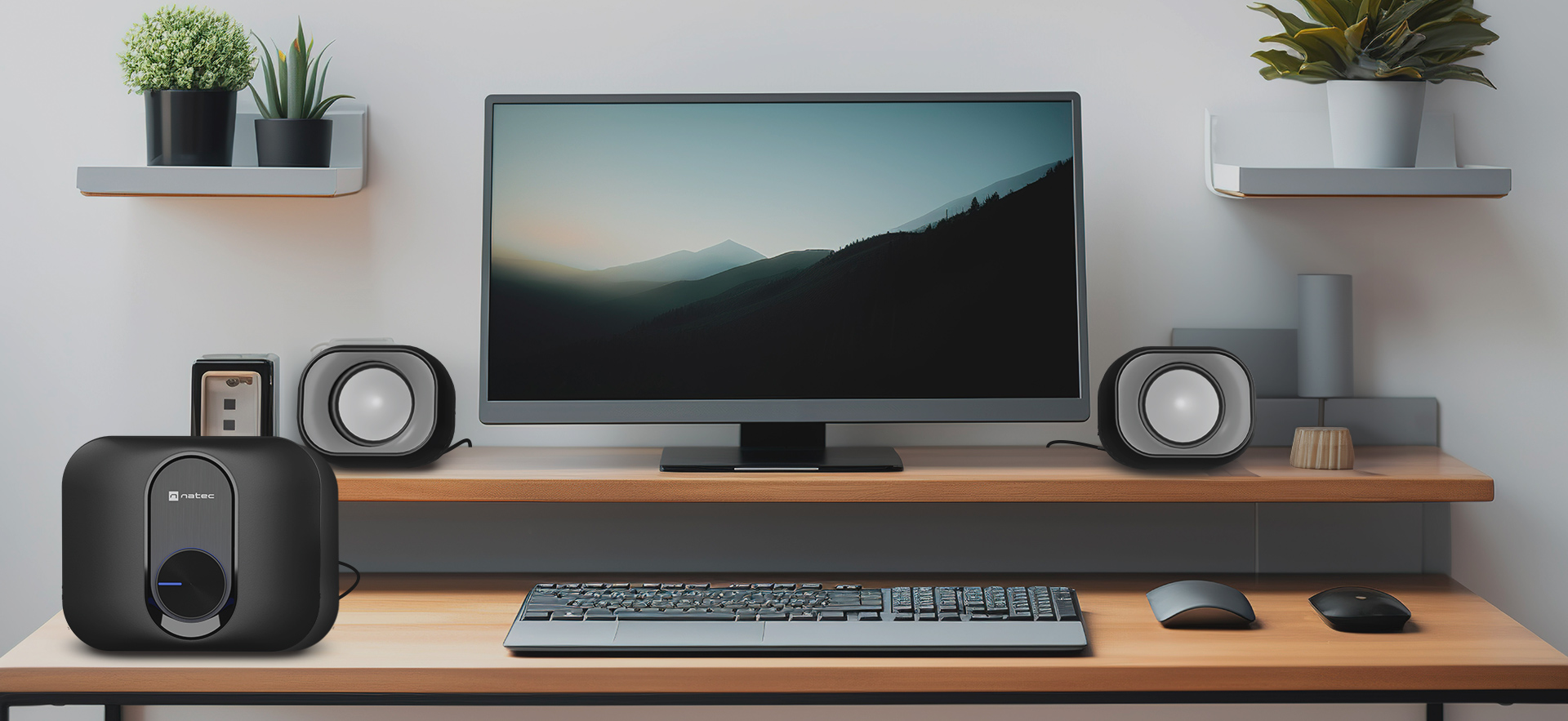 Natec PC Speakers 2.1 USB Powered 3.5mm 11W RMS Black PUG