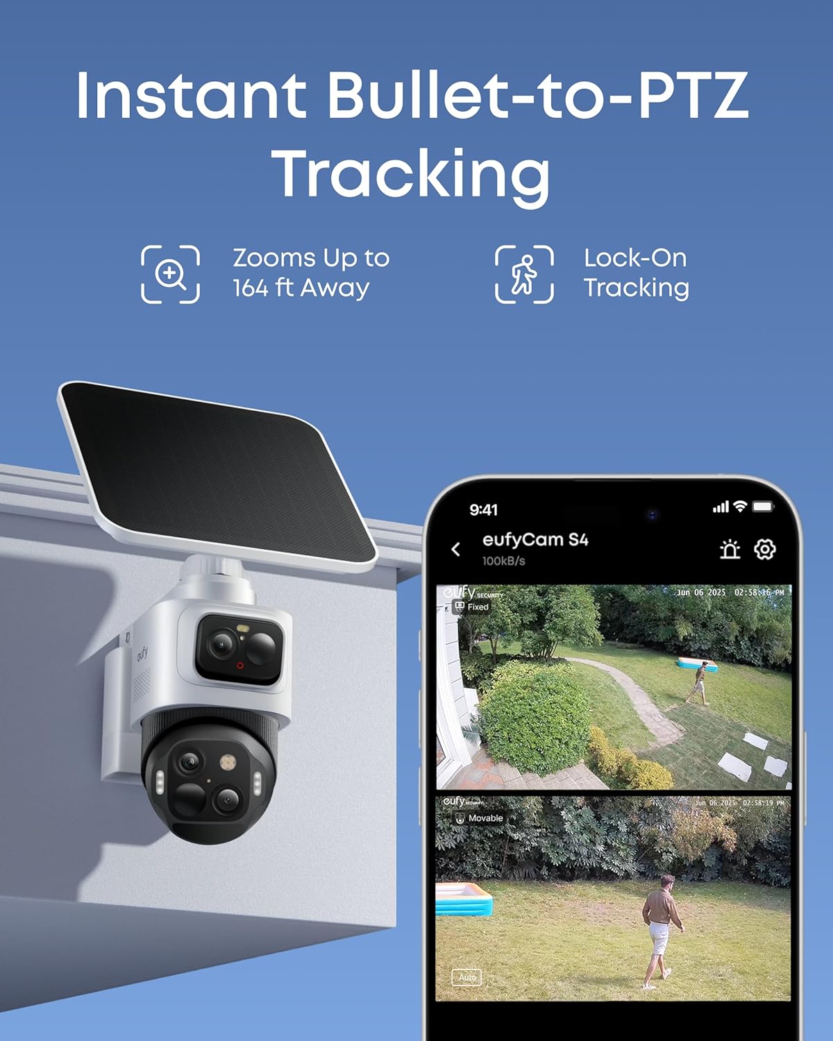 Anker Eufy Security Camera Kit S4 2 x 4K PTZ + Solar Panel + HB3